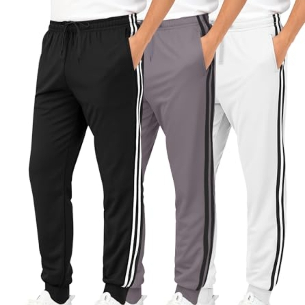 Real Essentials 3 Pack Kids Casual Joggers with Pockets Sz XS Elastic Waistband